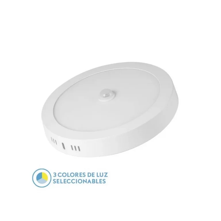 DOWNLIGHT SUPERF.JADE 18W 3000K-4000K-6500K BLANCO 1620LM REDONDO C/SENSOR MOVIMIENTO CREPUSCULAR 3X22X22 CM