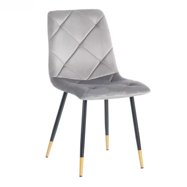 SILLA TERCIOPELO GRIS TEJIDO-METAL 45 X 50 X 86 CM - Imagen 2