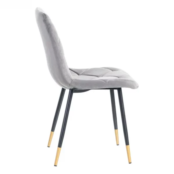SILLA TERCIOPELO GRIS TEJIDO-METAL 45 X 50 X 86 CM - Imagen 3