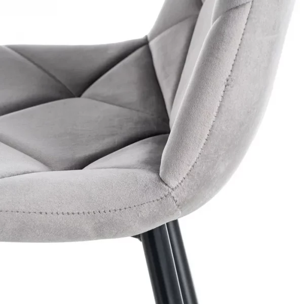 SILLA TERCIOPELO GRIS TEJIDO-METAL 45 X 50 X 86 CM - Imagen 6