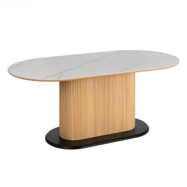MESA COMEDOR BLANCO-NATURAL 180 X 90 X 75 CM - Imagen 2