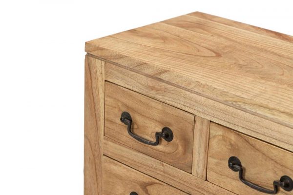 CONSOLA MADERA MINDI NATURAL 9 CAJONES 120x30x80CM - Imagen 6