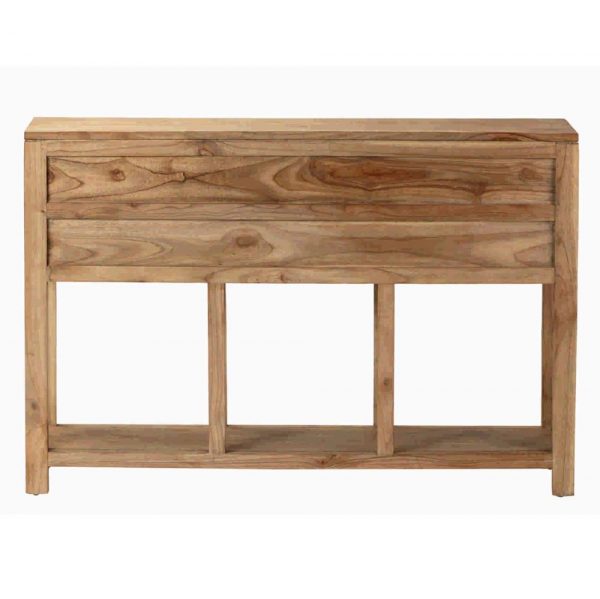 CONSOLA MADERA MINDI NATURAL 9 CAJONES 120x30x80CM - Imagen 4