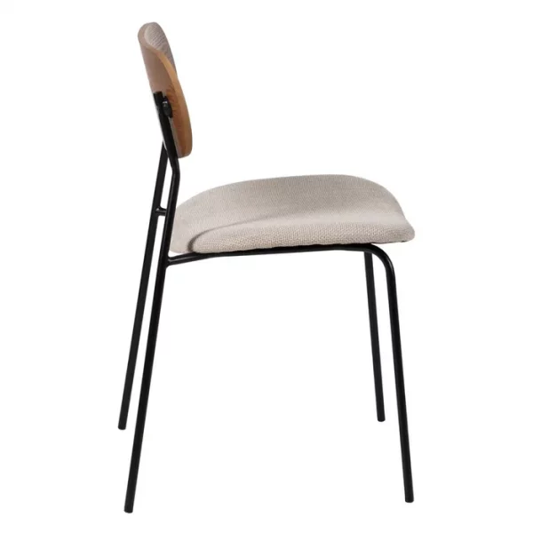 SILLA MARRÓN-CREMA TEJIDO-METAL SALÓN 49 X 53 X 80 CM - Imagen 3