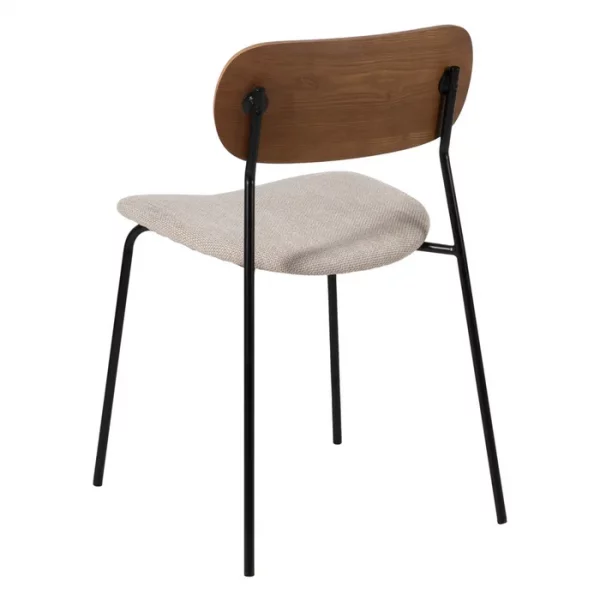 SILLA MARRÓN-CREMA TEJIDO-METAL SALÓN 49 X 53 X 80 CM - Imagen 4