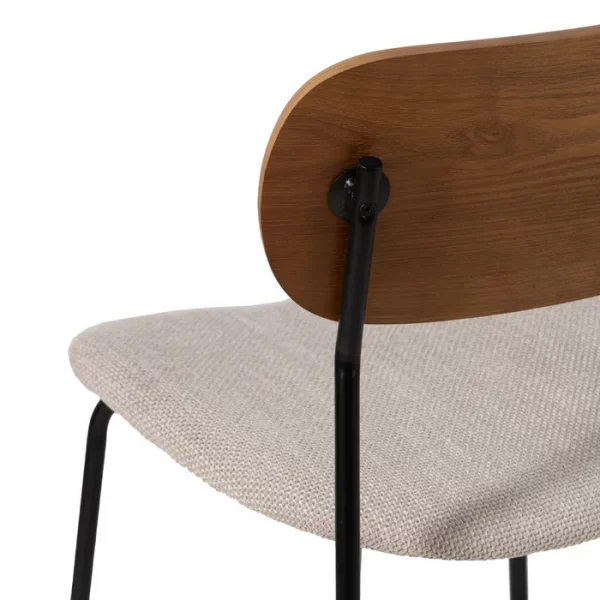 SILLA MARRÓN-CREMA TEJIDO-METAL SALÓN 49 X 53 X 80 CM - Imagen 9