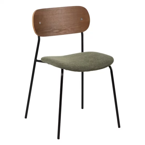 SILLA MARRÓN-VERDE TEJIDO-METAL SALÓN 49 X 53 X 80 CM - Imagen 2