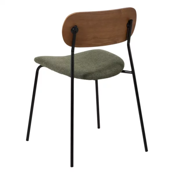 SILLA MARRÓN-VERDE TEJIDO-METAL SALÓN 49 X 53 X 80 CM - Imagen 4