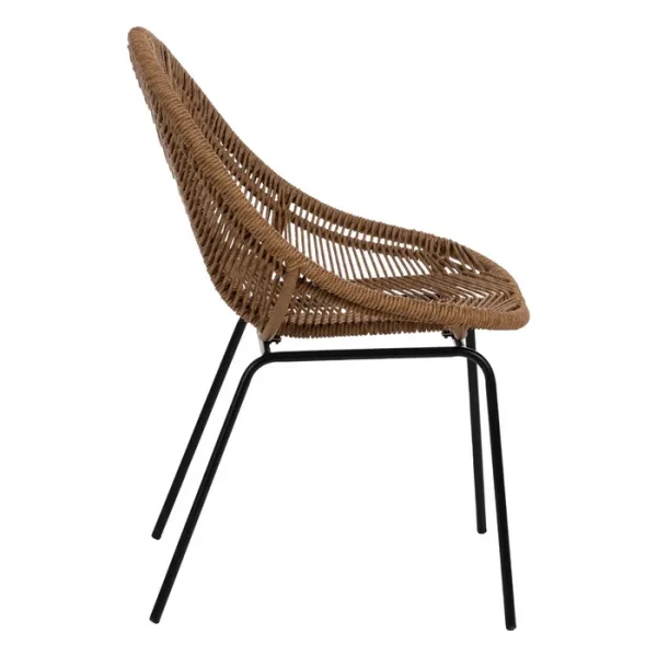 SILLA NATURAL PE-ACERO SALÓN 53,50 X 61 X 85 CM - Imagen 4