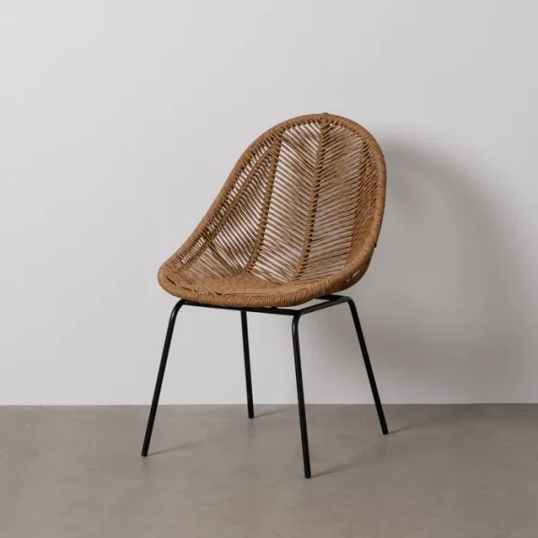 SILLA NATURAL PE-ACERO SALÓN 53,50 X 61 X 85 CM - Imagen 2