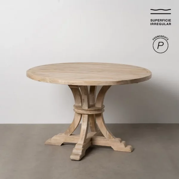 MESA COMEDOR BLANCO ROZADO 120 X 120 X 76 CM