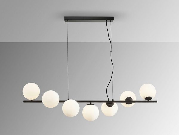 INOA LAMPARA 7L NEGRO-OPAL SCHULLER 494467 - Imagen 3