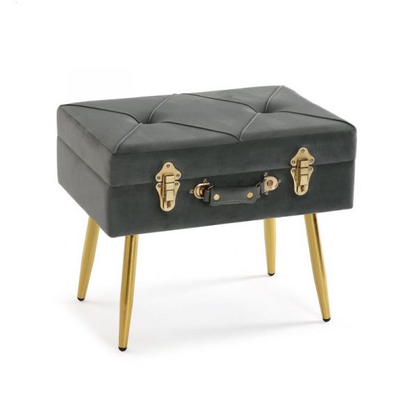 VERSA PIE DE CAMA GRIS OSCURO VELVET - Imagen 2