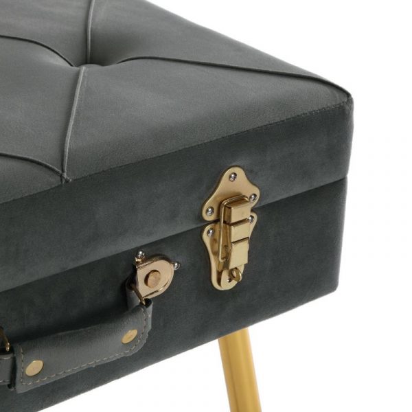 VERSA PIE DE CAMA GRIS OSCURO VELVET - Imagen 4
