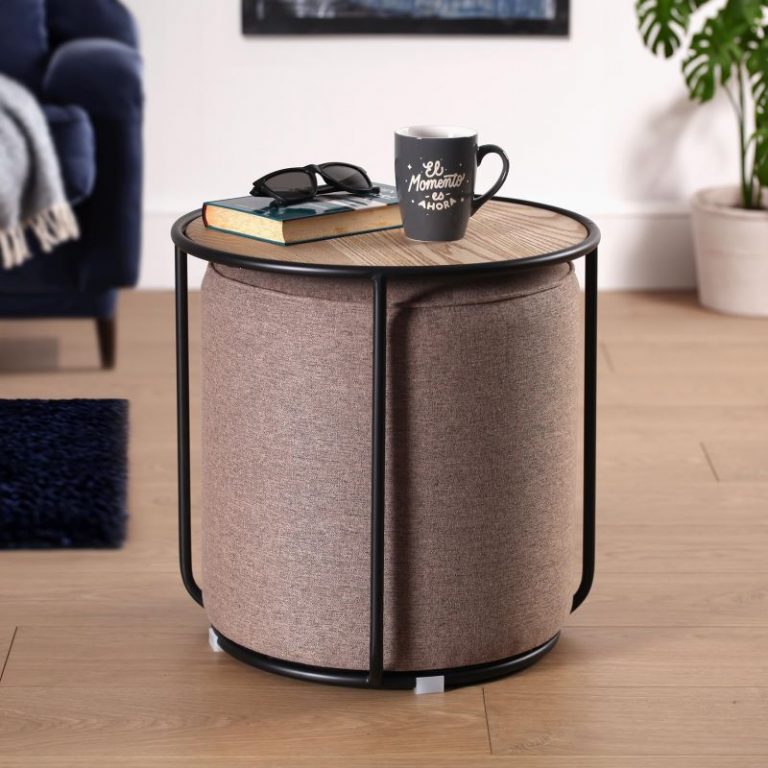 VERSA PUFF Y MESA MARRON