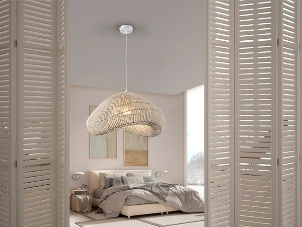 SABAH LAMPARA RATAN BLANCO 55CM SCHULLER 567592 - Imagen 2