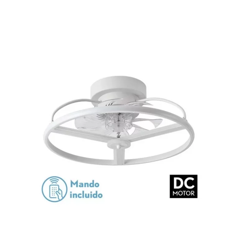 VENTILADOR 60W DC BORA BLANCO 8 ASPAS TRANSP. 21X50X50CM 6VEL. 3 COLORES C/REMOTO, MEMORIA, TEMPORIZADOR Y REG.INTENSIDAD 5100LM