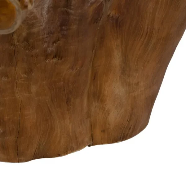 MESA COMEDOR NATURAL MADERA / CRISTAL 140 X 140 X 75 CM - Imagen 8