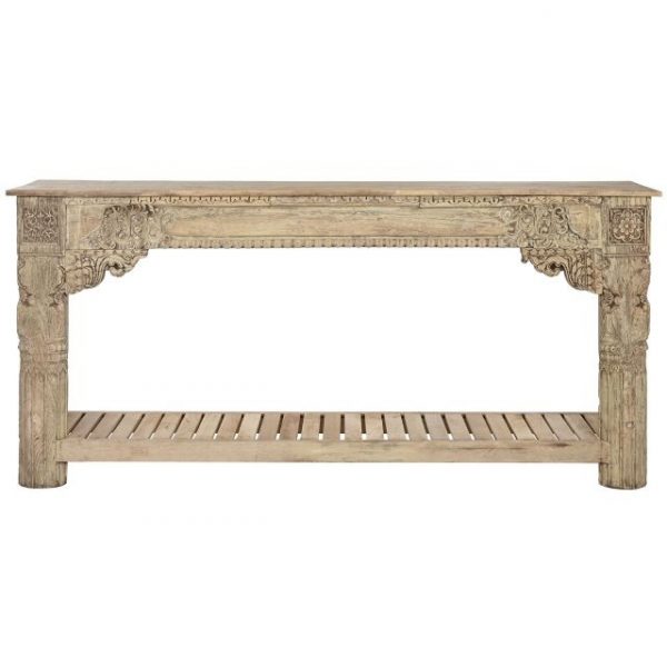 CONSOLA MADERA TALLADA 182X46X85 PIEZA UNICA