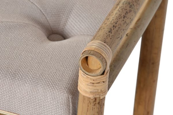DESCALZADORA BAMBU ALGODON 55X36X54 NATURAL MARRON - Imagen 4