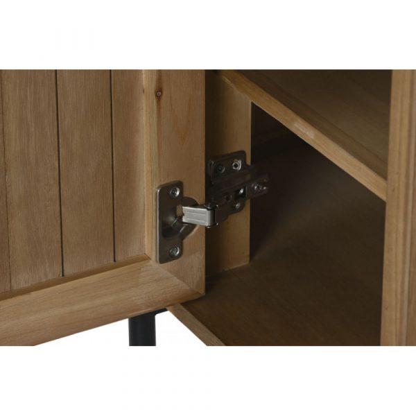 MESITA DE NOCHE PAULOWNIA METAL 55X40X55 MARRON - Imagen 2