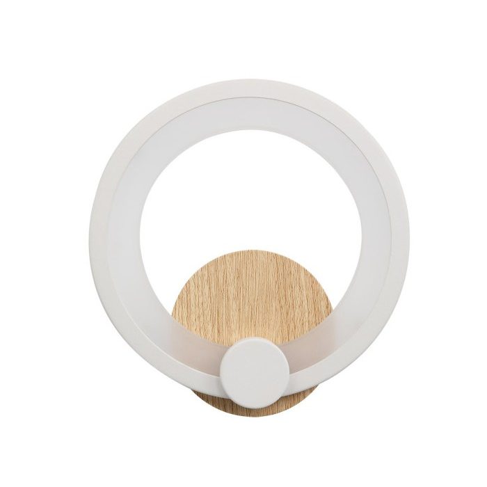 APLIQUE SYDNEY 10W 4000K BLANCO/MADERA CLARA 19,5X19X 5 CM 1300LM