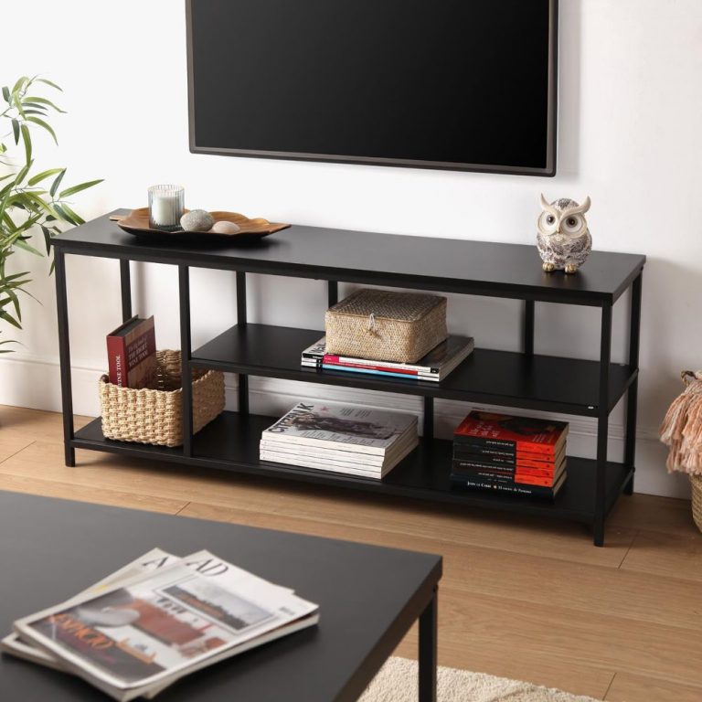 MUEBLE DE TV METAL NEGRO 120x30x52