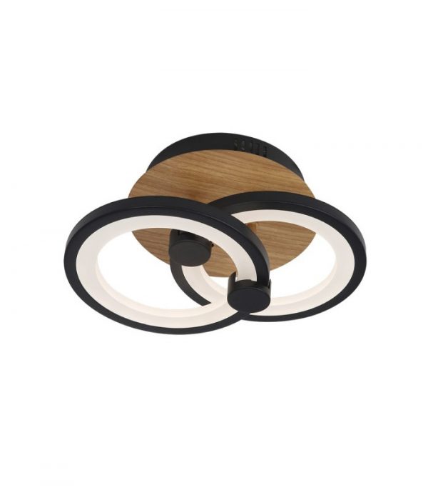 PLAFON SYDNEY 32W 3000-4000-6500K NEGRO/MADERA OSCURA 14X30X20CM 4160LM REMOTO,REGULABLE,MEMORIA - Imagen 4