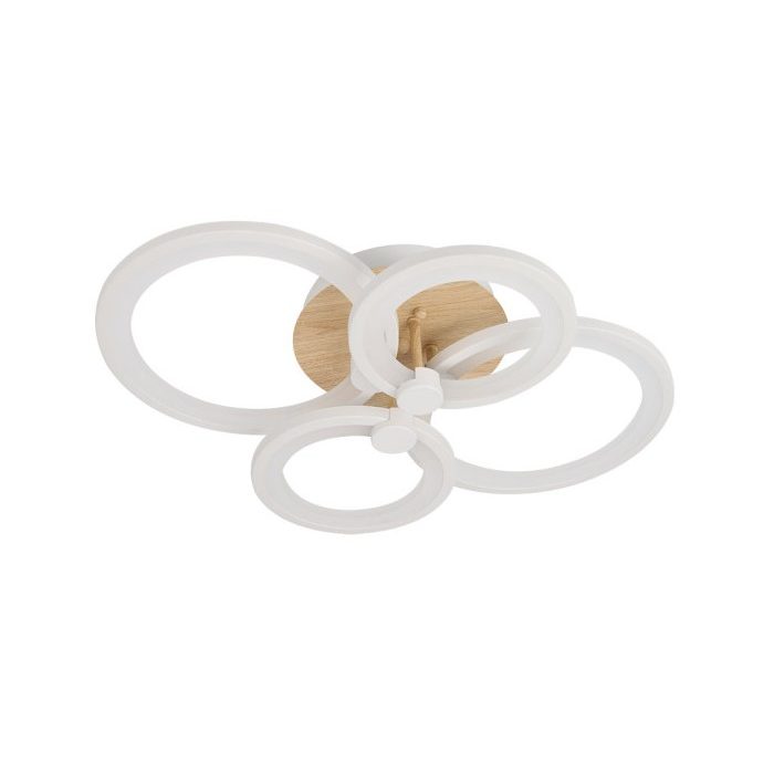 PLAFON SYDNEY 76W 3000-4000-6500K BLANCO/MADERA CLARA 13,5X55X41CM 10260LM REMOTO,REGULABLE,MEMORIA