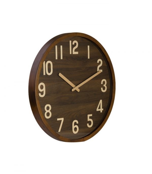 RELOJ DE PARED BORGOÑA MADERA OSCURA 60X60X5CM MOVIMIENTO CONTINUO - Imagen 2