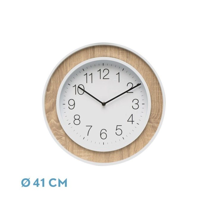 RELOJ DE PARED OJEN HAYA/BLANCO 41X41X5 CM MOVIMIENTO CONTINUO