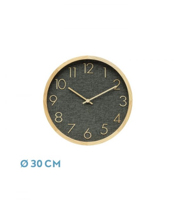 RELOJ DE PARED ROSELLON HAYA/GRIS 30X30X4CM MOV. CONTINUO