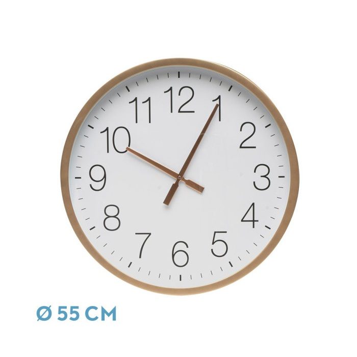 RELOJ DE PARED TURON COBRE/BLANCO 55X55X5 CM MOVIMIENTO CONTINUO