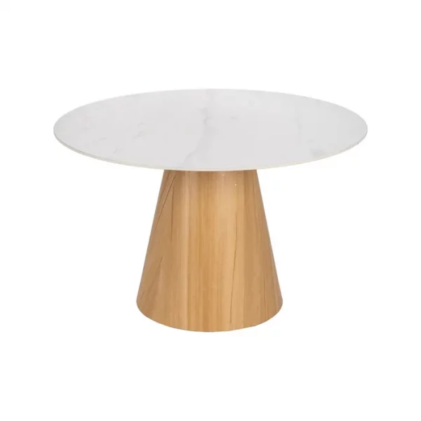 MESA COMEDOR BLANCO-NATURAL 120 X 120 X 75 CM - Imagen 2