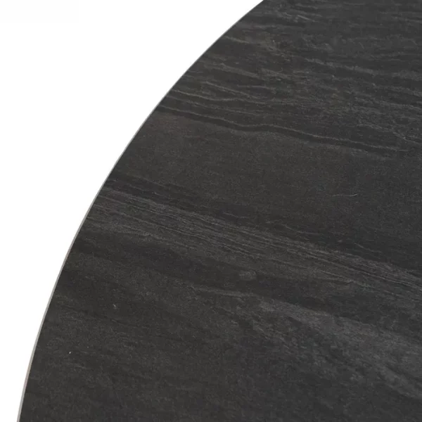 MESA COMEDOR NEGRO-MARRÓN METAL-CERÁMICA 120 X 120 X 75 CM - Imagen 3