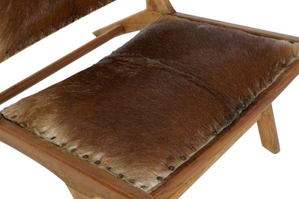 BUTACA TECA PIEL 65X78X68 VACA MARRON - Imagen 2