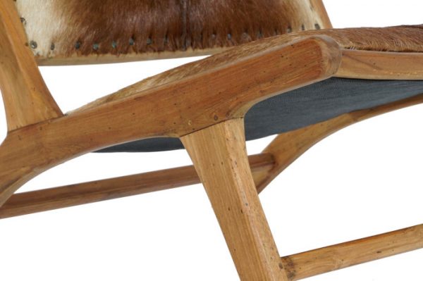 BUTACA TECA PIEL 65X78X68 VACA MARRON - Imagen 5