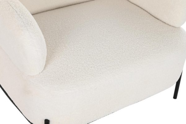 BUTACA POLIESTER METAL 86X74X77 BORREGUITO BLANCO - Imagen 3