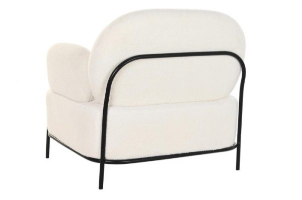 BUTACA POLIESTER METAL 86X74X77 BORREGUITO BLANCO - Imagen 5