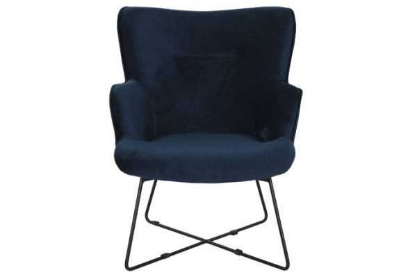 BUTACA POLIESTER METAL 68X76X90 TERCIOPELO AZUL - Imagen 6