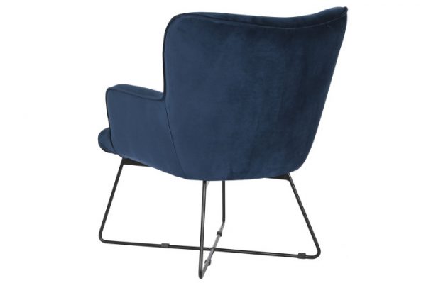BUTACA POLIESTER METAL 68X76X90 TERCIOPELO AZUL - Imagen 7