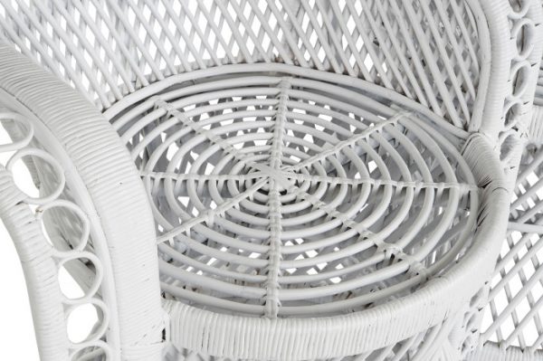 SILLON RATAN 157X68X145,5 2 PLAZAS BLANCO - Imagen 2
