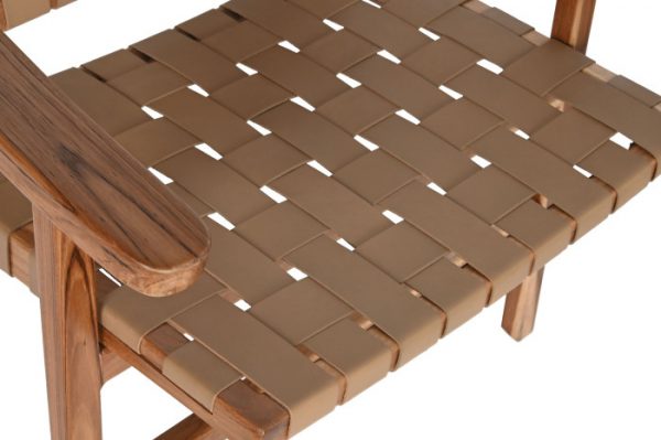BUTACA TECA PIEL 74X78X75 BEIGE - Imagen 2