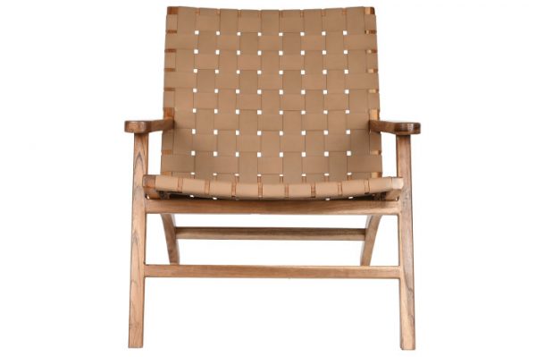 BUTACA TECA PIEL 74X78X75 BEIGE - Imagen 5