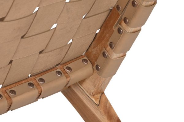 BUTACA TECA PIEL 74X78X75 BEIGE - Imagen 7