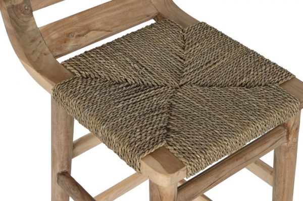 TABURETE TECA FIBRA 37X45X77 NATURAL - Imagen 2