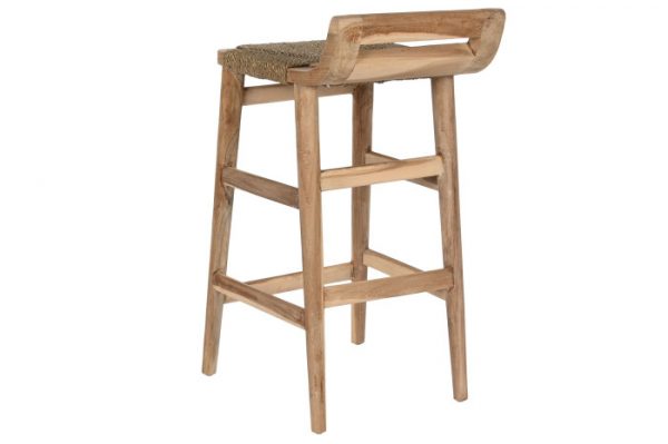 TABURETE TECA FIBRA 37X45X77 NATURAL - Imagen 7