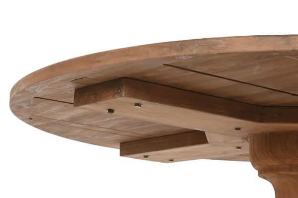 MESA REDONDA COMEDOR TECA RECICLADA 140X140X75 - Imagen 5