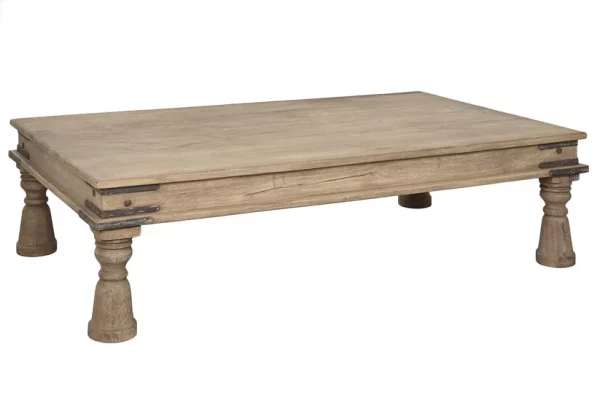 MESA CENTRO MADERA 170X107X45 PIEZA UNICA NATURAL - Imagen 7