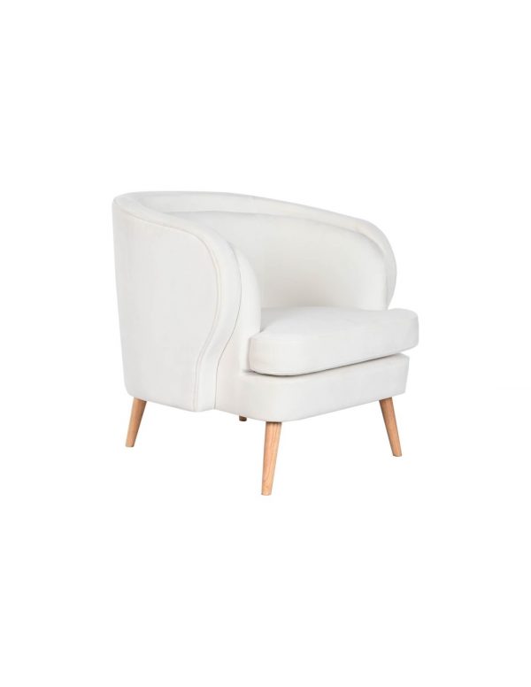 BUTACA POLIESTER MADERA 91X80X78 BLANCO